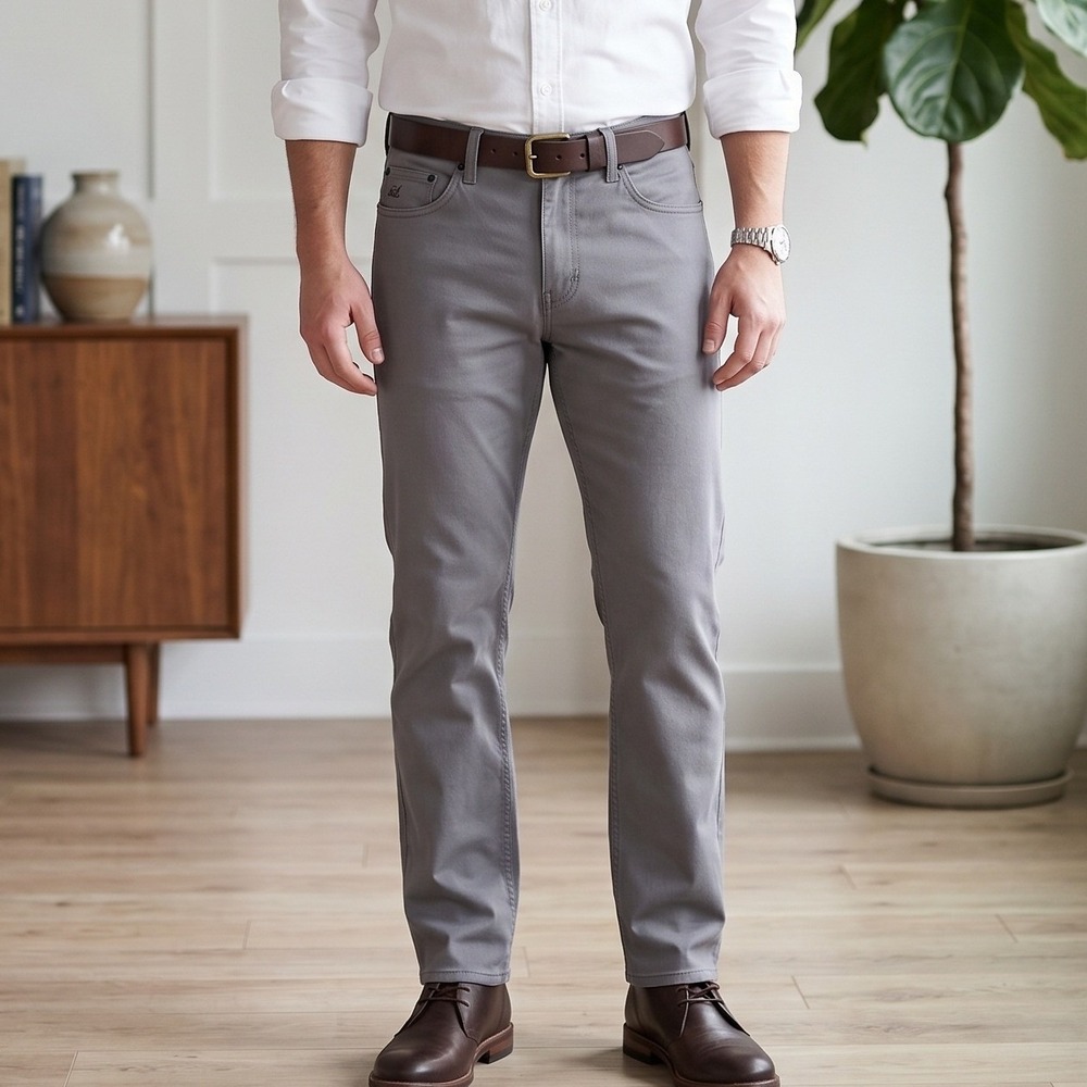 Banana Republic 5 Pocket Pant Mens 38x29 Gray Straight Chino Casual Classic NWT